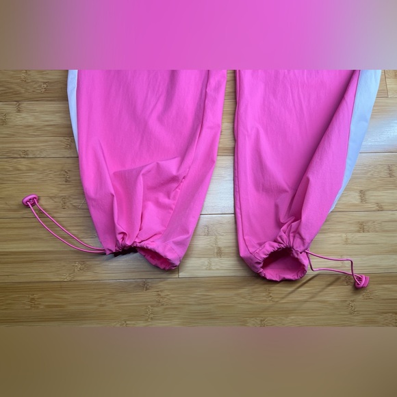 OTOS Activewear Womens Barbie Pink stripe Nylon W/Drawstring Ankle pants|Size:L - Picture 11 of 15